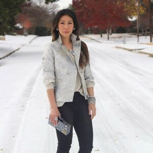 CAbi Chic Light Gray Blazer